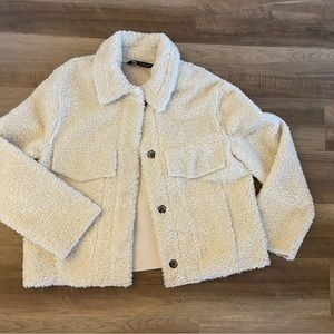 Sherpa cropped jacket; worn once
